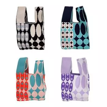 Весенне-осенняя вязаная сумка на плечо для детей, детская ажурная сумка-тоут, кошелек-шоппер, женская сумка через плечо