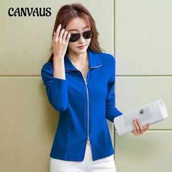 Весенне-осенняя женская блузка, кардиган, топ на молнии с длинными рукавами, удобная повседневная рубашка внизу S белый