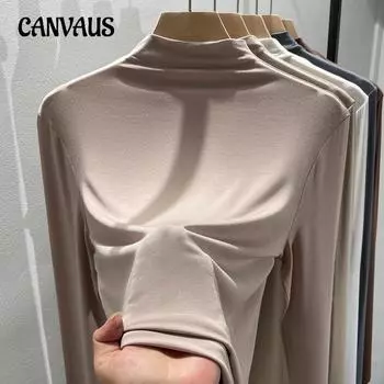 Весенне-осенняя женская блузка, нижняя рубашка, внутренняя половина, высокий воротник, нарядный топ с длинными рукавами M белый