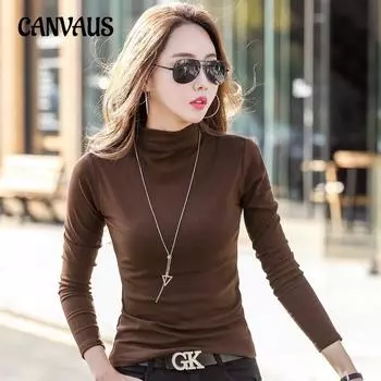 Весенне-осенняя женская блузка, повседневная тонкая рубашка с высоким воротом и длинным рукавом