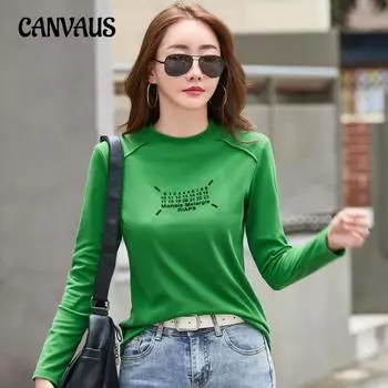 Весенне-осенняя женская блузка с флокированными буквами, круглым вырезом и длинными рукавами, верхняя рубашка, внешняя нижняя рубашка S серый