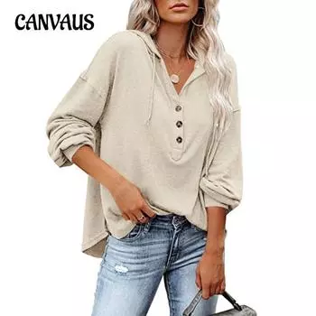 Весенне-осенняя женская блузка с капюшоном, топ с длинными рукавами, повседневная свободная однотонная толстовка с капюшоном S розовый