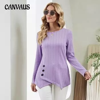 Весенне-осенняя женская блузка с нестандартным верхом и пуговицами, повседневный топ с длинными рукавами, темперамент