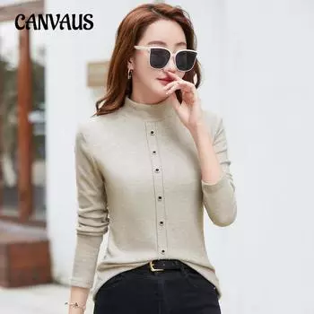 Весенне-осенняя женская блузка с тонкими пуговицами, однотонная рубашка с длинным рукавом, туника с коротким рукавом и высоким воротом S светло-фиолетовый