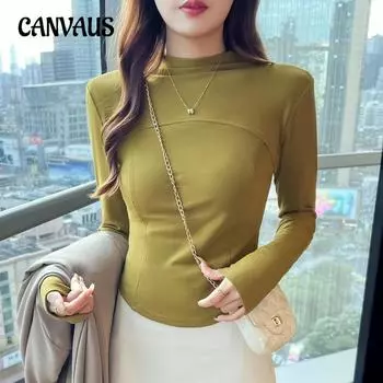 Весенне-осенняя женская блузка с воротником до половины и соответствующая нижняя рубашка S белый