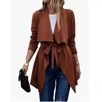 Весенне-осенняя женская куртка на талии со шнуровкой, ветровка, солнцезащитная одежда S