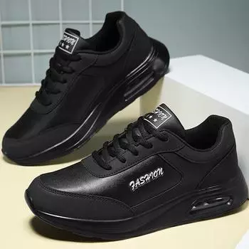 Весенне-осенняя женская обувь из искусственной кожи на воздушной подушке, женская спортивная обувь большого размера на воздушной подушке 35 чёрный