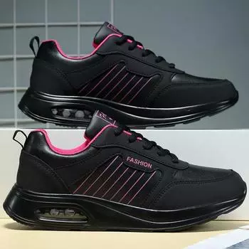 Весенне-осенняя женская обувь из искусственной кожи на воздушной подушке, большой размер, женская спортивная обувь на воздушной подушке 35 чёрный