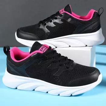 Весенне-осенняя женская обувь Net Flags Breath, легкая повседневная обувь Кроссовки 35 белый