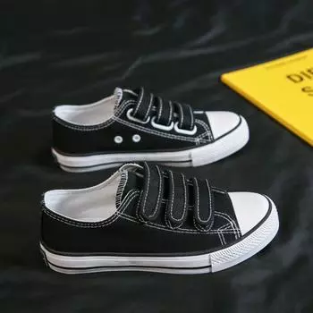 Весенне-осенняя женская парусиновая обувь, новая вулканизированная обувь, нескользящая повседневная обувь, универсальная женская обувь, модные черные кроссовки 35 чёрный