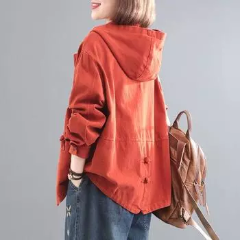 Весенне-осенняя женская повседневная короткая повседневная куртка с капюшоном XXXXL чёрный