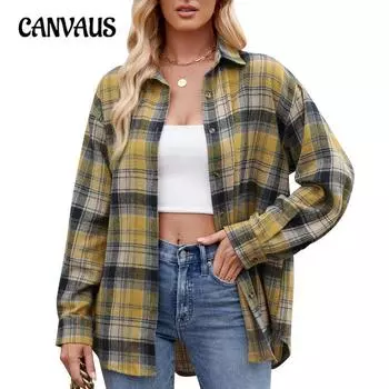 Весенне-осенняя женская повседневная модная уличная свободная клетчатая рубашка с длинным рукавом S бордовый