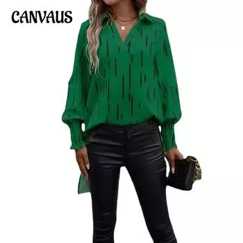 Весенне-осенняя женская рубашка-блузка, повседневная свободная модная полосатая рубашка с длинным рукавом, короткая спереди и длинная сзади S чёрный