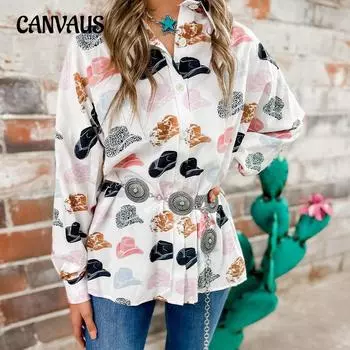 Весенне-осенняя женская рубашка больших размеров с однобортным принтом, блузка, топы S белый