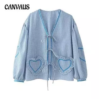 Весенне-осенняя женская рубашка больших размеров, модная повседневная клетчатая рубашка с сочетанием цветов S синий