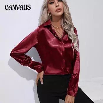 Весенне-осенняя женская рубашка, однотонный топ с длинными рукавами и лацканами, темперамент S белый