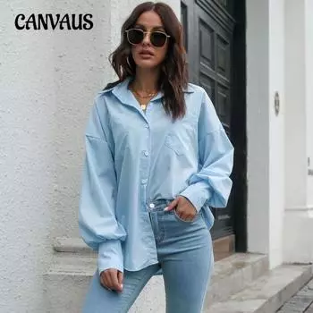 Весенне-осенняя женская рубашка с длинным рукавом и приспущенным плечом, свободная блузка S белый