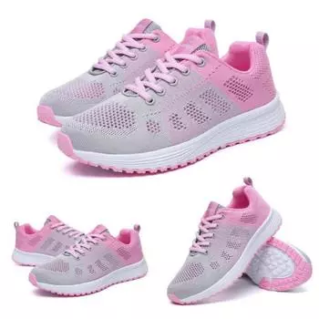 Весенне-осенняя женская спортивная обувь, дышащая противоскользящая обувь с сеткой и защитой от запаха, женская обувь для бега 35 белый