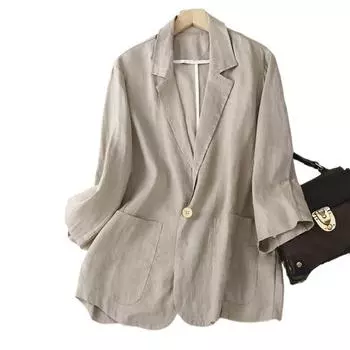 Весенне-осенняя женская тонкая куртка, однотонные пиджаки, винтажные костюмы, топ, повседневный пиджак, костюм для женского пальто M белый