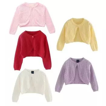 Весенне-зимнее детское пальто, рубашка для девочек, кардиган, вязаный тонкий свитер, повседневная туника с длинными рукавами, корейская одежда, топ, От 2 до 9 лет 2XL