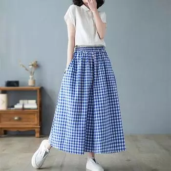 Весеннее элегантное женское платье, клетчатые брюки, тонкие хлопковые льняные широкие брюки, женские мешковатые брюки-джоггеры с высокой талией, спортивные брюки XXXL чёрный