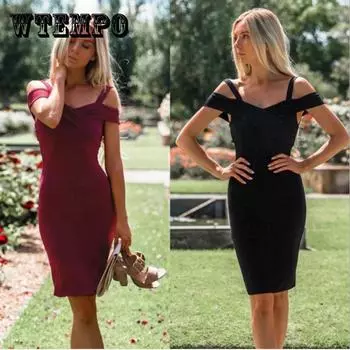 Весеннее и летнее платье без бретелек. Элегантное вечернее платье с открытыми плечами. Тонкое платье-мешок миди. S красный