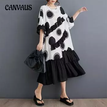 Весеннее и летнее платье больших размеров, шифоновое платье средней длины с принтом, повседневные модные женские платья с короткими рукавами и оборками