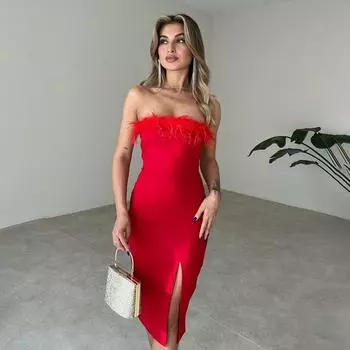 Весеннее и летнее сексуальное платье, однотонная юбка с разрезом на шее, однотонные волосы XL белый