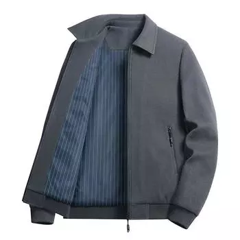 Весеннее и осеннее пальто для мужчин среднего и пожилого возраста, пиджак с лацканами, осенняя одежда для пап, деловая повседневная мужская одежда M