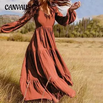 Весеннее и осеннее уличное женское свободное платье большого размера S зелёный