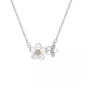 Весеннее нежное цветочное ожерелье с бриллиантами и полыми цветочными цепочками на ключицах, свежее украшение