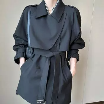 Весеннее новое пальто-накидка для женщин Design Sense, пальто средней и длинной длины S