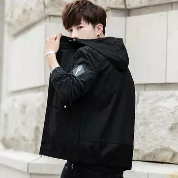 Весеннее пальто мужское новое весна и осень корейская версия модная повседневная одежда инструменты на одежде мужская куртка весна и осень M