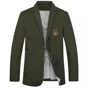 Весеннее пальто, новый мужской повседневный костюм, мужской костюм, воротник, пиджак, верх M хаки