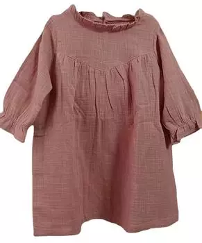 Весеннее платье для девочек, платье с длинными рукавами и воротником из органического хлопка для детей