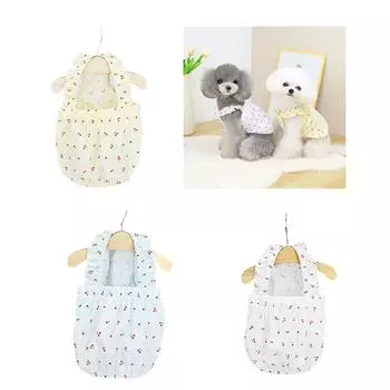 Весеннее платье для кошек, удобная юбка для собак, платье с принтом вишни для маленьких собак, юбка для домашних животных, одежда для прогулок в жаркий день, дышащая M жёлтый