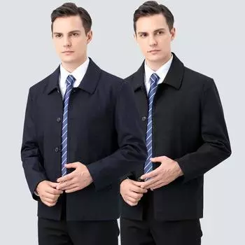 Весеннее свободное мужское пальто с лацканами для мужчин среднего и пожилого возраста, новая повседневная мужская шерстяная куртка 170