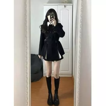 Весеннее утягивающее платье из двух частей с пальто на талии - Hot Girl Fashion L