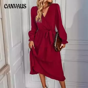 Весеннее женское однотонное свободное платье свободного покроя Длинные платья S чёрный