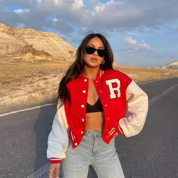 Весеннее женское пальто, универсальное пальто с буквенным принтом, женское зимнее новое утолщенное теплое модное повседневное спортивное пальто, женская одежда XL чёрный