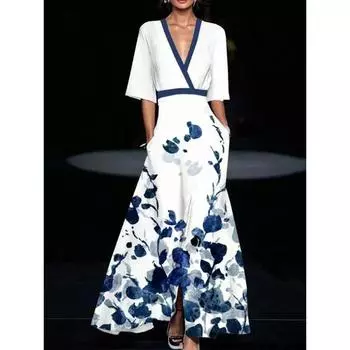 Весеннее женское платье нового стиля, стильное, с принтом, плиссированное, с поясом, темпераментное, для работы S белый