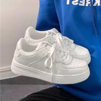 Весенние белые туфли Женская обувь Универсальная обувь для сноуборда Повседневная осенняя спортивная обувь на платформе 35 белый