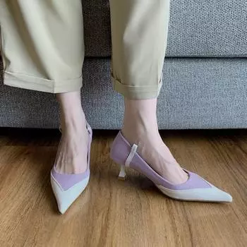 Весенние брендовые женские фиолетовые туфли-лодочки для стриптиза на высоком каблуке, роскошные дизайнерские туфли на шпильке с острым носком, модельные туфли 5