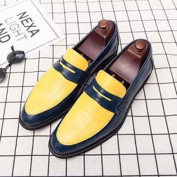 Весенние цветные кожаные туфли мужские кожаные мокасины в британском стиле высококачественная обувь на толстой подошве без застежек мужские деловые туфли 38 красный