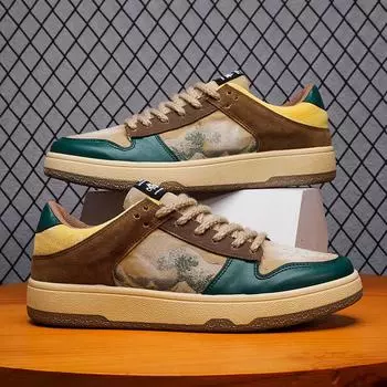 Весенние цветные плоские мужские модные кроссовки повседневные низкие туфли на шнуровке мужские эспадрильи Flock Comfort мужские zapatillas hombre 39