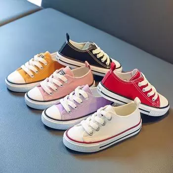 Весенние детские дышащие парусиновые кроссовки 2023 года для мальчиков и девочек 23 розовый