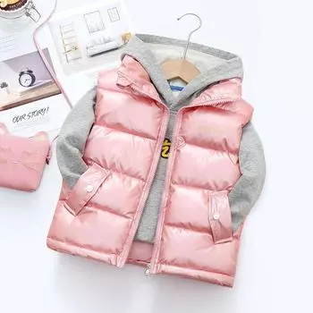 Весенние детские пуховые жилеты Одежда для девочек Мальчики Модная теплая верхняя одежда Пальто Осенние подростковые хлопковые куртки Жилет 150 оливковое зеленый