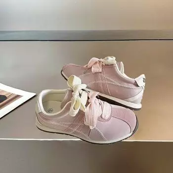 Весенние дышащие кожаные универсальные немецкие кроссовки с плоской подошвой женские весна 2025 новые увеличивающие рост кроссовки для отдыха и спорта Forrest Gump 35