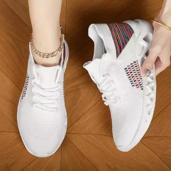 Весенние дышащие носки, обувь Fly-Woven, спортивная обувь, повседневная, для пар, мужская, корейская версия, для студентов, походная, женская 36 белый