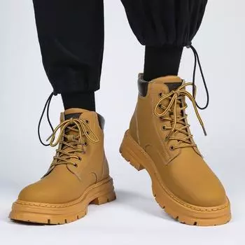 Весенние дышащие высокие мужские рабочие ботинки Doc Martens винтажные ботинки на платформе повседневная обувь 39